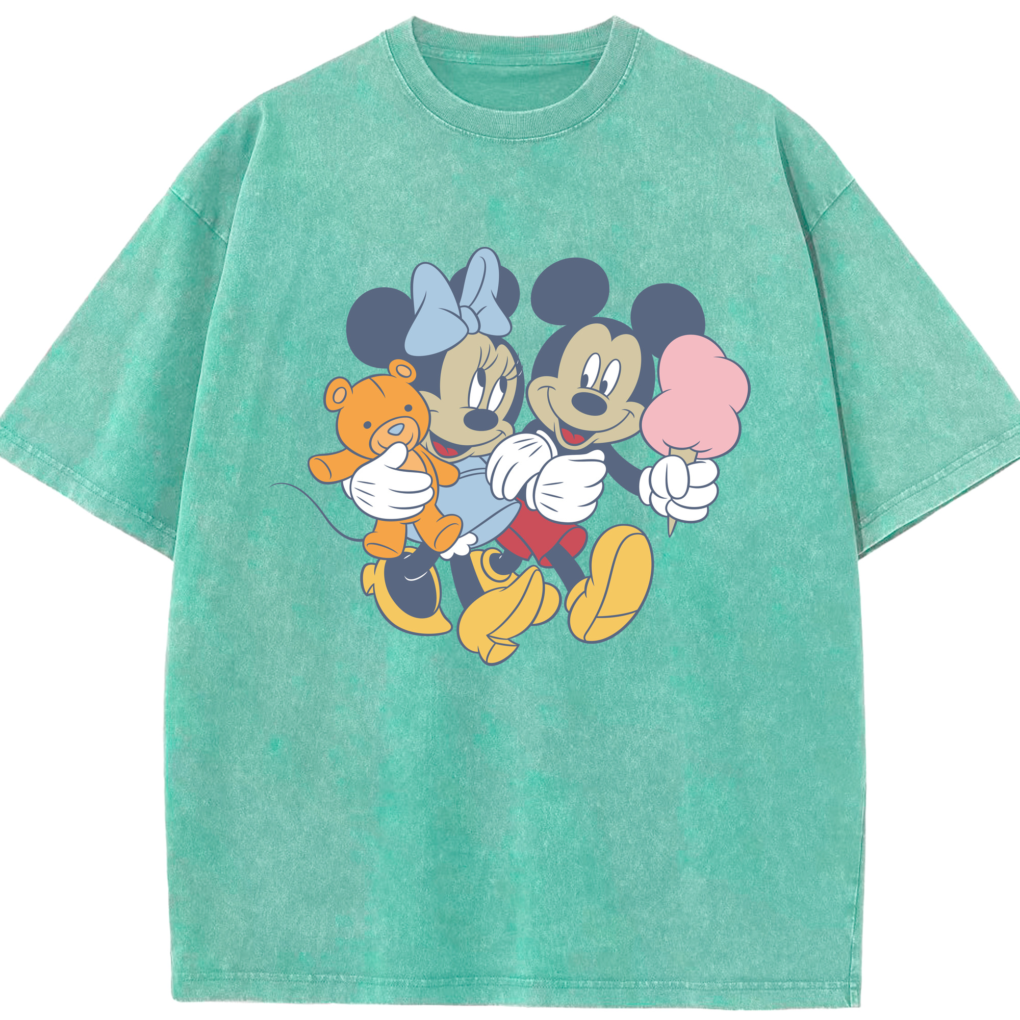 （画像用） ミッキーマウス Mickey Mouse 綿100% ヴィンテージ風 半袖Tシャツ（フロントプリント）